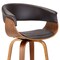 Armen Living Julyssa 26" Counter Height Swivel Brown Faux Leather and Walnut Wood Bar Stool LCJSBAWABR26 - alternate 8